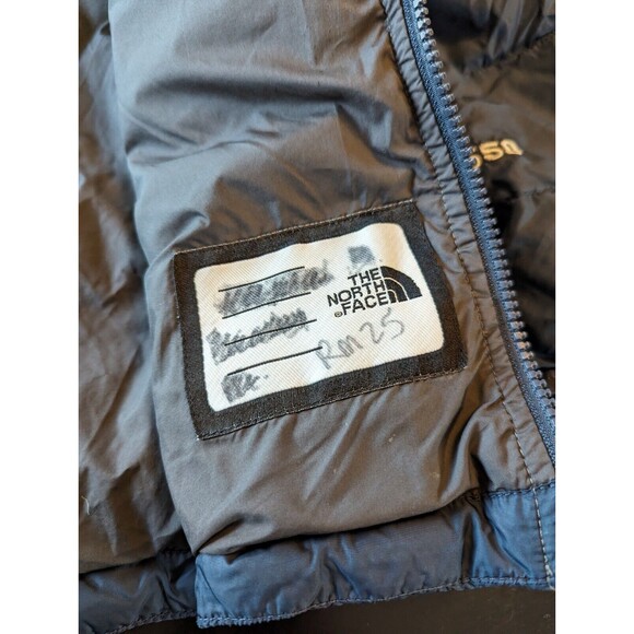 NORTH FACE Nuptse 550 Fill Down Puffer Jacket Blue Gray Boys Medium - Picture 7 of 12